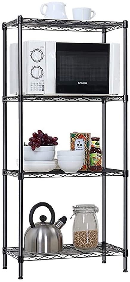 SINGAYE  4 Shelf Storage Unit Shelf Manager, Heavy Storage Shelf, metal Manager Metal Shelf garage Shelf, Black (21.6 L x 14 W X 43.3 in.)